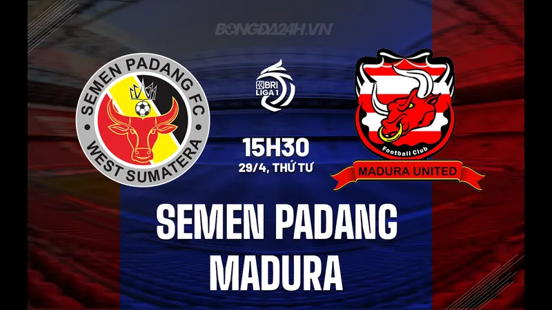Cầu thủ Semen Padang và Madura United tranh chấp bóng trên sân - Lịch sử đối Cầu thủ Semen Padang và Madura United tranh chấp bóng trên sân - Lịch sử đối