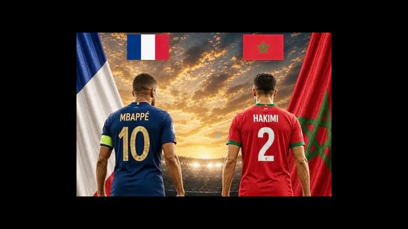 Cầu thủ Pháp và Morocco đấu tranh gay gắt trên sân cỏ Cầu thủ Pháp và Morocco đấu tranh gay gắt trên sân cỏ